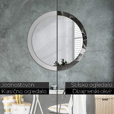 Espelho decorativo redondo Palmeiras tropicais