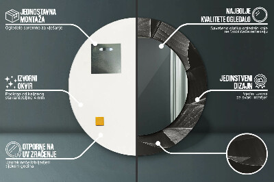 Espelho decorativo redondo Palmeiras tropicais