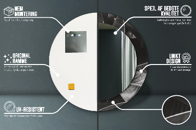 Espelho decorativo redondo Palmeiras tropicais