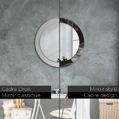 Espelho decorativo redondo Palmeiras tropicais