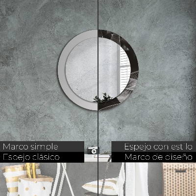 Espelho decorativo redondo Palmeiras tropicais