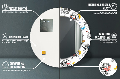 Espelho redondo decorativo Borboleta