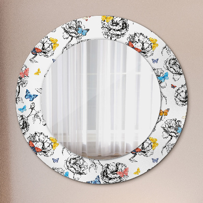 Espelho redondo decorativo Borboleta