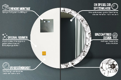 Espelho decorativo redondo Flores de papoula