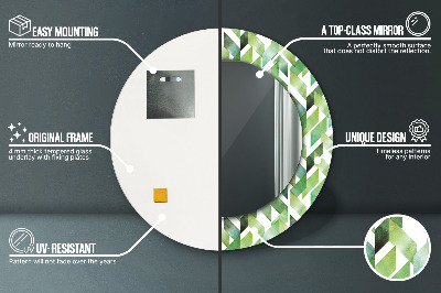 Espelho redondo decorativo Espinha de peixe