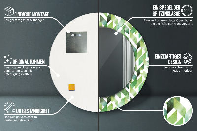 Espelho redondo decorativo Espinha de peixe