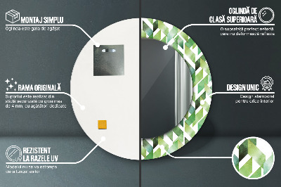 Espelho redondo decorativo Espinha de peixe