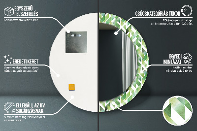 Espelho redondo decorativo Espinha de peixe