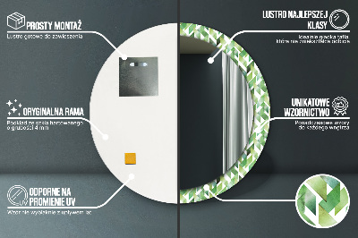 Espelho redondo decorativo Espinha de peixe