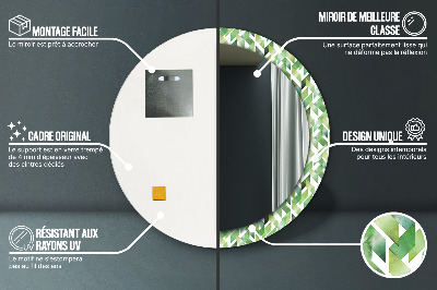 Espelho redondo decorativo Espinha de peixe