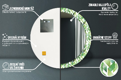 Espelho redondo decorativo Espinha de peixe