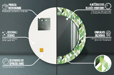 Espelho redondo decorativo Espinha de peixe