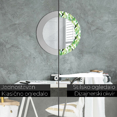 Espelho redondo decorativo Espinha de peixe