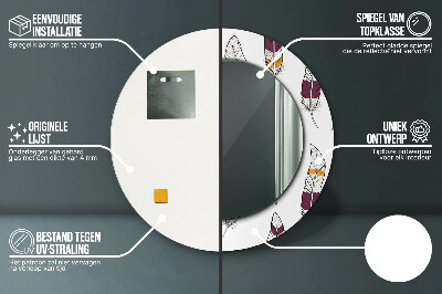 Espelho decorativo redondo penas