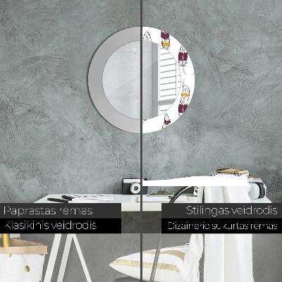 Espelho decorativo redondo penas