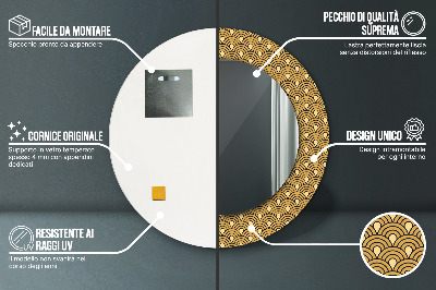 Espelho decorativo redondo Deco vintage