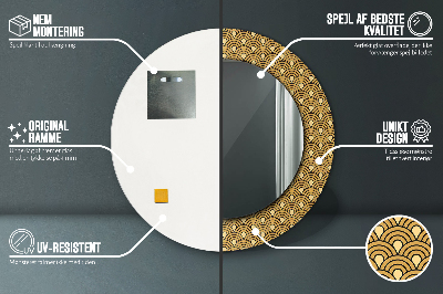 Espelho decorativo redondo Deco vintage