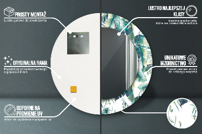 Espelho decorativo redondo Folhas