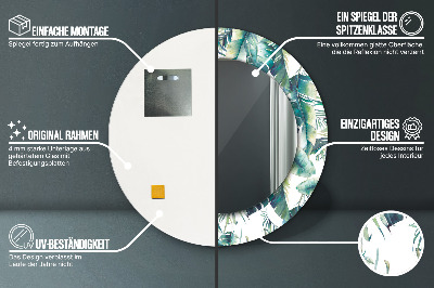 Espelho decorativo redondo Folhas