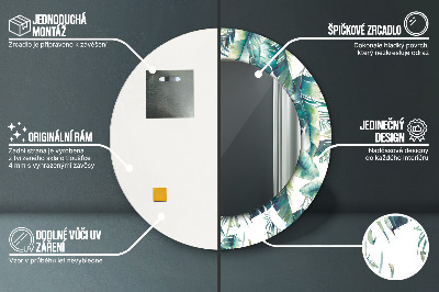 Espelho decorativo redondo Folhas