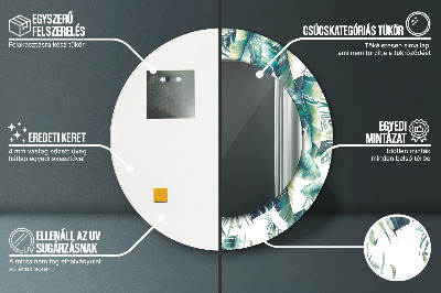 Espelho decorativo redondo Folhas