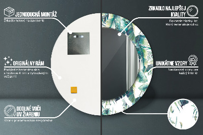 Espelho decorativo redondo Folhas