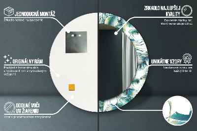 Espelho decorativo redondo Folhas