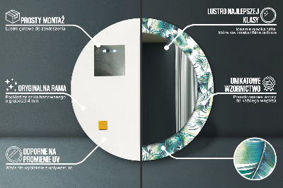 Espelho decorativo redondo Folhas