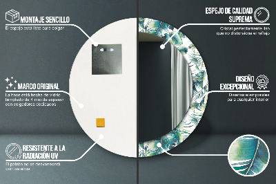 Espelho decorativo redondo Folhas