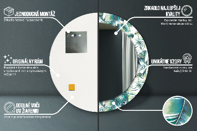 Espelho decorativo redondo Folhas