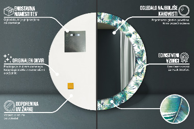 Espelho decorativo redondo Folhas