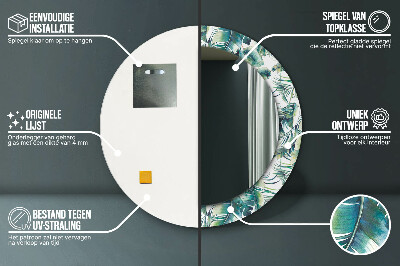 Espelho decorativo redondo Folhas