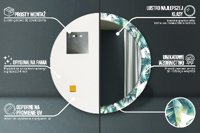 Espelho decorativo redondo Folhas