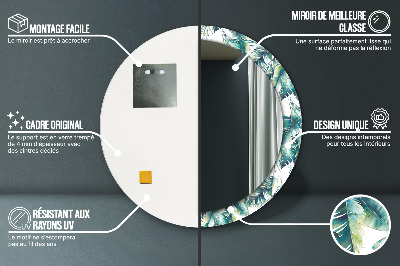 Espelho decorativo redondo Folhas