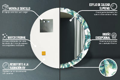 Espelho decorativo redondo Folhas