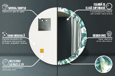 Espelho decorativo redondo Folhas