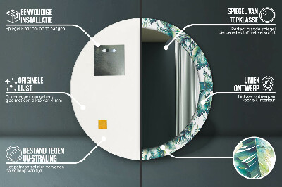 Espelho decorativo redondo Folhas