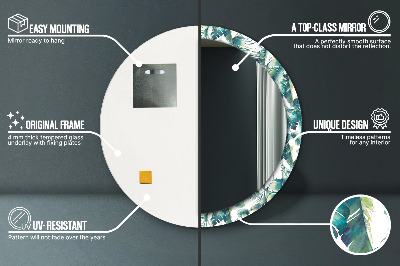 Espelho decorativo redondo Folhas