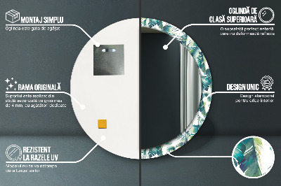 Espelho decorativo redondo Folhas