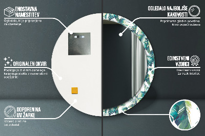 Espelho decorativo redondo Folhas