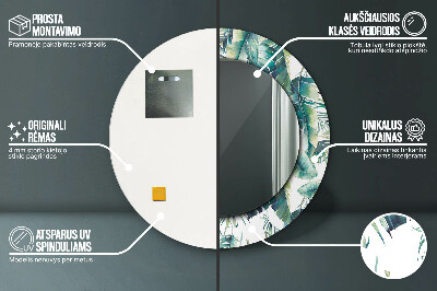 Espelho decorativo redondo Folhas