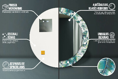 Espelho decorativo redondo Folhas