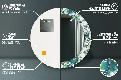 Espelho decorativo redondo Folhas