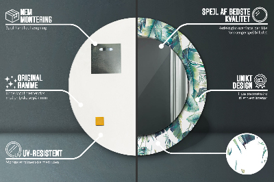 Espelho decorativo redondo Folhas