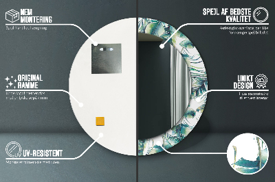 Espelho decorativo redondo Folhas