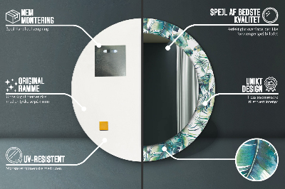 Espelho decorativo redondo Folhas