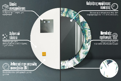 Espelho decorativo redondo Folhas