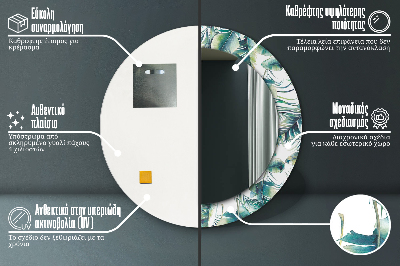 Espelho decorativo redondo Folhas