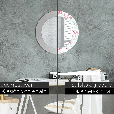 Espelho redondo decorativo Flores