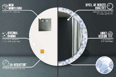 Espelho decorativo redondo Ramos e folhas